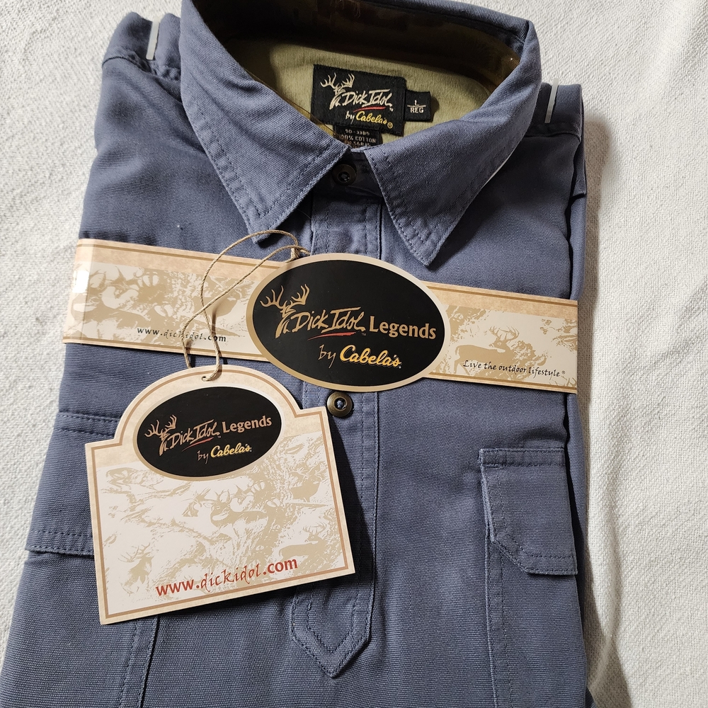 Cabela's Blue Long Sleeve Shirt NWT DICK IDOL $20 VERY SI